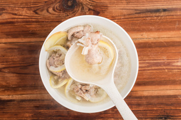 Lemon and goose paw soup