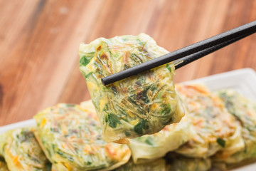 Fried Garlic Chive Dumplings, Steamed dumpling stuffed with garlic chives, garlic chives dim sum,