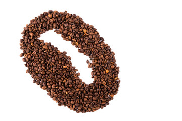 drawing of coffee grains from many whole coffee beans