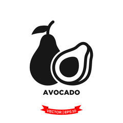 avocado icon vector logo template