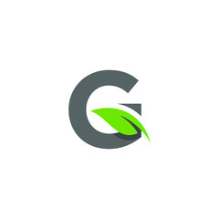 Initial Letter G with Leaf Logo Design
