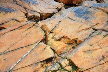 Surface texture of cracked and rusted rock