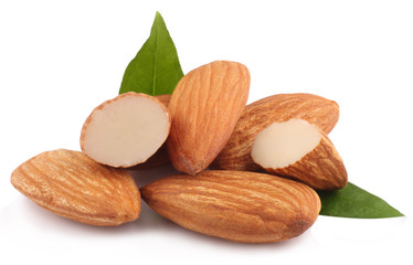 Almond nut isolated on white background