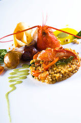 Fregula con aragosta e frutti di mare