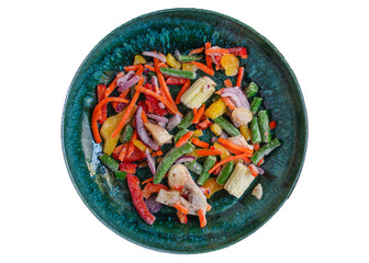 frozen vegetables mix salad onion, corn, pepper, paprika, mushrooms, asparagus beans, carrot and...
