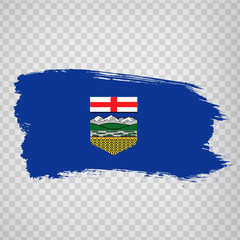 Flag of Alberta brush strokes. Flag Alberta Province of Canada on transparent background for your web site design, logo, app, UI. Canada. Stock vector.  EPS10.