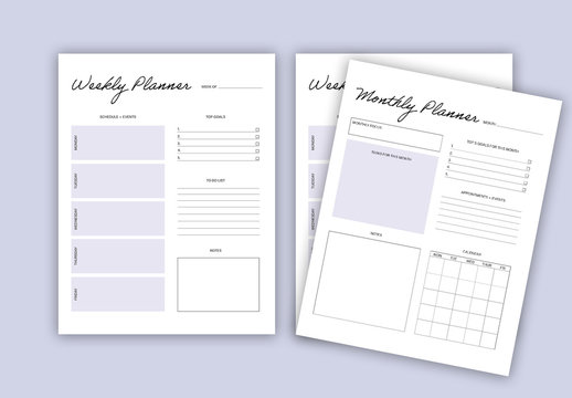 Planner Layout Set with Lilac Purple Accents