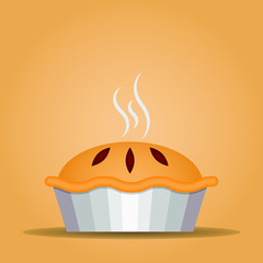 Sweet bakery christmas pie vector icon.