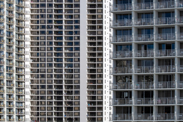 Fototapeta premium Building close up in Waikiki Oahu Hawaii
