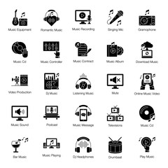  Music Instruments Solid Vectors Pack 