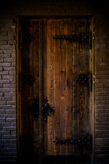 Old door with metal hinges