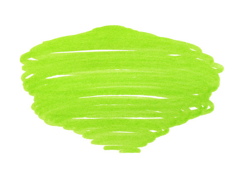 Abstract bright light green hand drawn shape