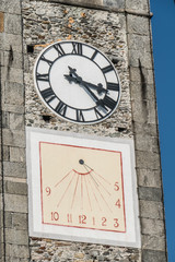 Sundial in a tower bell