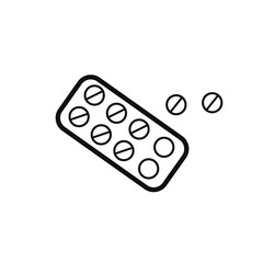 pills in blister isolated on white