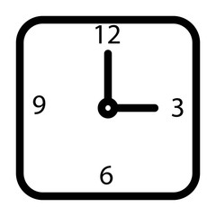 Clock icon isolated on white background. Simple wall clock icon. Time symbol. Schedule, Deadline business concept for modern websites.