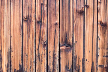 Wooden background texture with knots in the wood. Vertical planks, bars