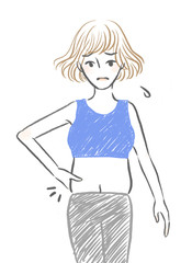illustration of lady exercising in gym