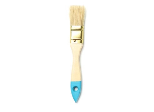 Paint Brush With Blue Mark Isolated On White Background