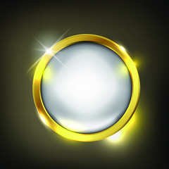 Button circle web glossy  Gold