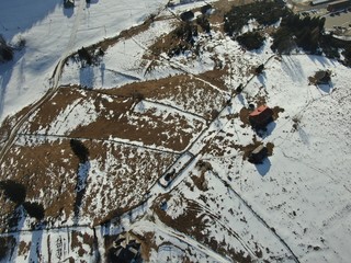 Romanian mountains covered in snow ( Cheile Gradistei ) 