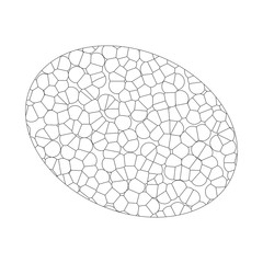 Mosaic black contour Easter egg isolated on a white background for children coloring book
