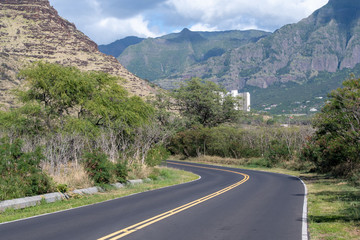 Road in Makaha Valley Oahu Hawaii