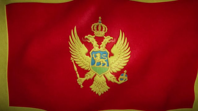 flag of montenegro waving in the wind