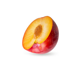 Plum isolated on white background with clipping path