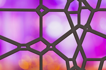 Fototapeta premium 3d illustration stained- glasses background. Abstract mosaic architecture