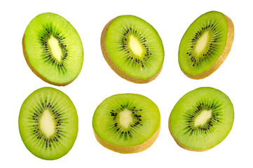 Kiwi collection isolated on white background with clipping path