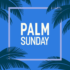 Obraz premium Palm Sunday holiday frame vector background