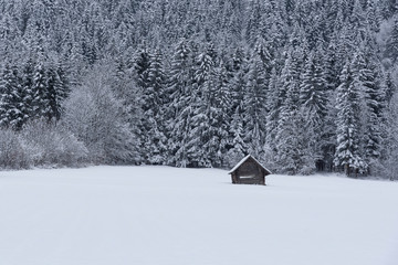 Winter am Dreiländereck bei Arnoldstein, Kärnten