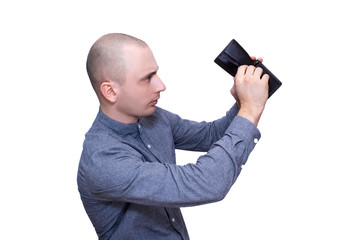 Man with an empty wallet