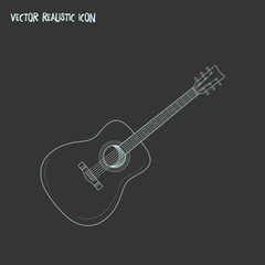 Obraz na płótnie Canvas Guitar icon line element. Vector illustration of guitar icon line isolated on clean background for your web mobile app logo design.