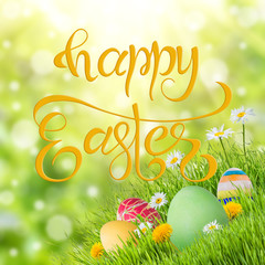 Easter eggs and hand draw lettering