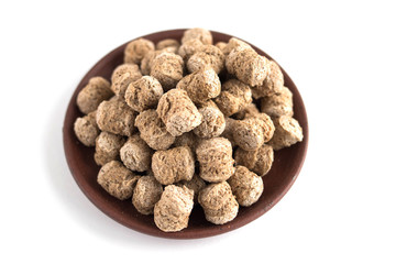 Wheat bran isolated on white background.