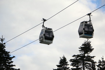 ski lift in mountains