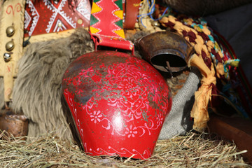 Moscow Maslenitsa Festival. Traditional national celebration in russian folk style. Slavic ancient...