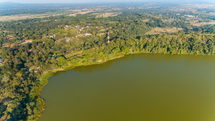 aerial view of the lake Duluti in Arusha