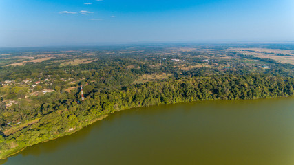aerial view of the lake Duluti in Arusha