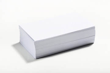 Blank business cards on white background