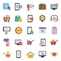  Discount shopping Flat Icons Pack 