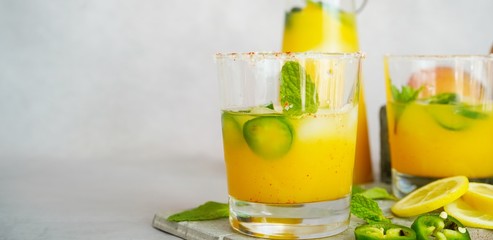Spicy Mango Margarita, selective focus