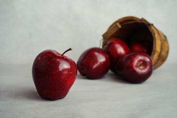 Mini red delicious apples, selective focus