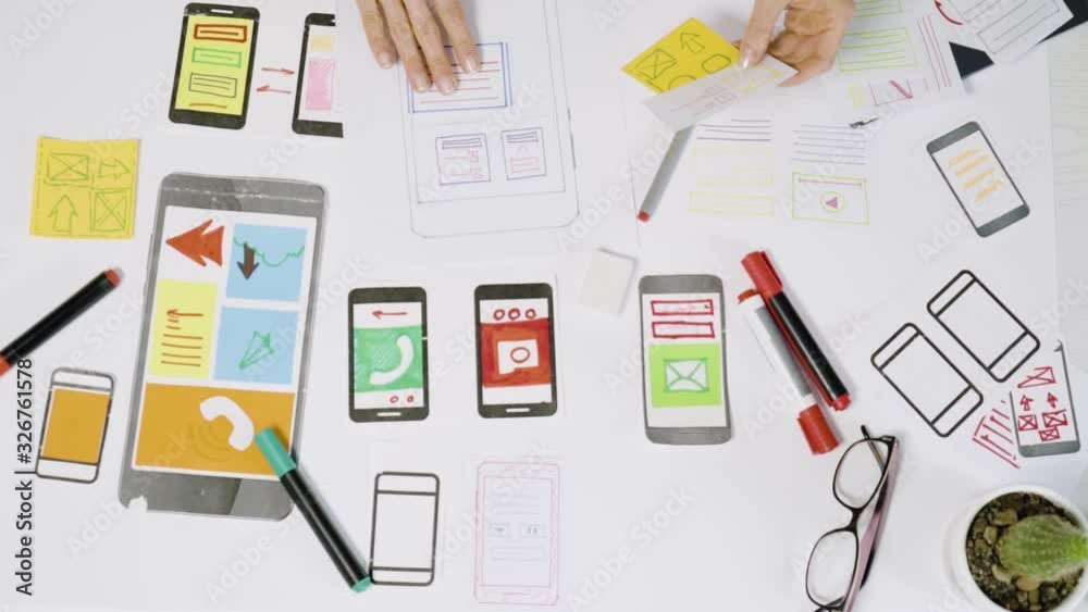 Poster a team of ux creative designers web application development for mobile phones. engineering draw sket
