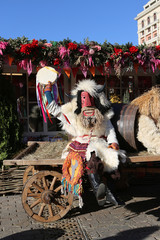 Moscow Maslenitsa Festival 2020. Traditional national celebration in russian folk style. Slavic...