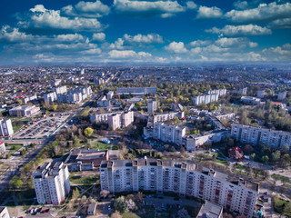 Naklejka premium The top view of Jatujak park in Bangkok city. In the morning people are love coming to exercise here. The garden is designed in to the geometry of circular and triangle look like peaceful sign.