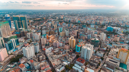 Fototapeta na wymiar aerial view of the haven of peace, city of Dar es Salaam