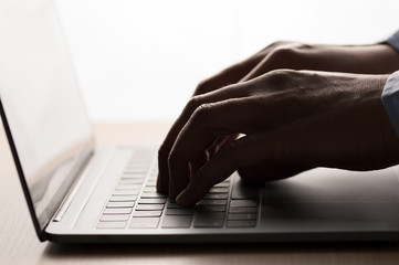 businessman using a laptop silhouette
