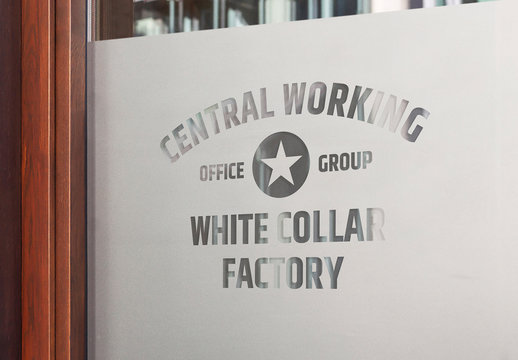 Window Mockup Wall Mount Sign Vinyl Logo